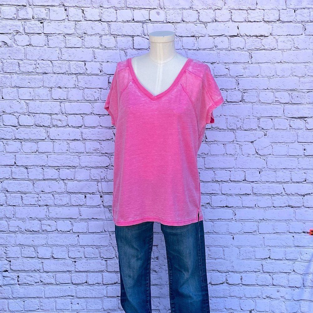 NWT! 90s Jane & Delancey Neon Pink Burnout Short Sleeve Tee